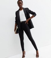 New Look Tall Black Belted Skinny Trousers